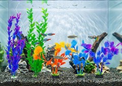 25 Pack Aquarium Plants, Fish Tank Decoration Colorful Artificial Fish Tank D…