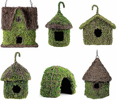 Natural Moss Terrarium Shelter House – Fairy, Garden & Pet Mossy Decoration Hut