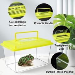 12Pcs Plastic Reptile Terrariums Carrier Cage, Tarantula Enclosure Breeding B…