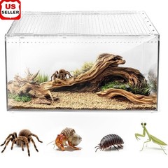 Escape Proof Locking Terrarium Clear Reptile Habitat Shatter Resistant Indoor US