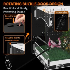 4.45×4.94×5.71 Inch Acrylic Jumping Spider Enclosure Insect Terrarium Arboreal