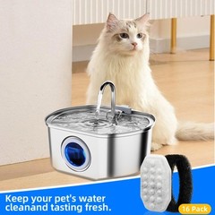 8 Pack Cat Water Fountain Filter & 8 Pack Pre-Filter Sponges for 3.2L/108oz A…