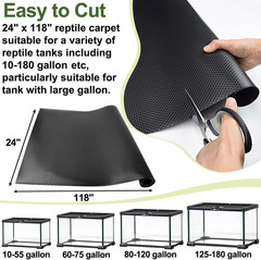 24 × 118″ Large Reptile Carpet,Bearded Dragon Tank Accessories,Reptile Mat, Leop