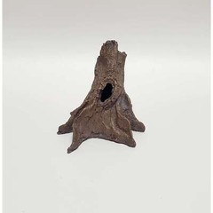 Small Pet Terrarium Tree Hide Decoration – 3″ Dark Brown Compact Animal Shelter