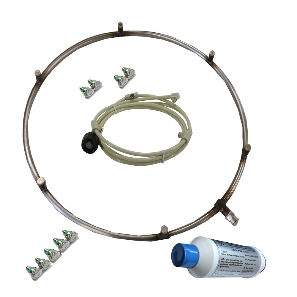 Stainless Steel Fan Misting Ring-15 Inch Diameter – 6 Nozzles