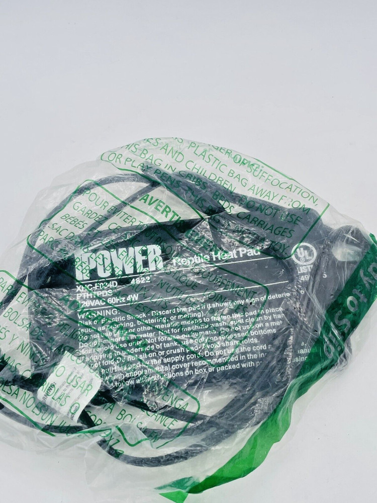 iPower XHC-F034D Under Tank Terrarium Reptile Heat Pad Black Corded 120VAC 4W