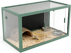 120 Gallon Reptile Terrarium 4X2X2, Extra Large Glass Enclosure with Sliding Doo