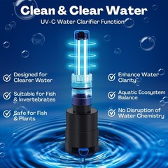 Flexzion Aquarium Filter U-V, 200 Gallon Fish Tank Filter with U-V Light for …