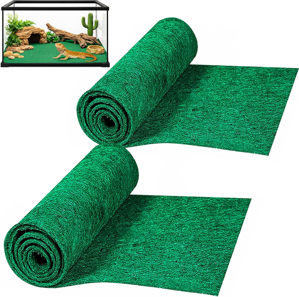 2 Pack Reptile Carpet, 39’’ X 20’’ Terrarium Bedding Substrate Liner Reptile Cag