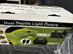 Aiicioo Dual Reptile Light Fixture – Bearded Dragon Light Fixture Double Reptile
