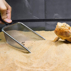 Reptile Sand Stainless Steel Fine Mesh Reptile Substrate Metal Sand Shovel Terra