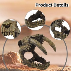 Resin Skull Habitat Hideout Cave Decor Reptile Hammock Lizard Lounger Bearded…