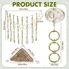 3 Pcs Snake Climbing Vines Climbing Rings Woven Hammock Reptile Enrichment