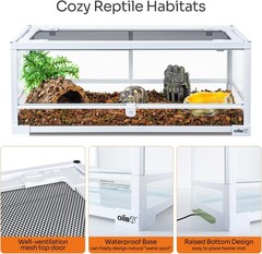 Full Glass Long Tank Reptile Terrarium 20 Gallon Front Opening Terrarium