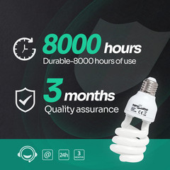 Energy Saving Lamps UVB Bulb,Spiral Compact 26 Watts UVB 10.0 Reptile Light Bulb