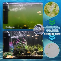 Aquarium Filter U-V w/Scientific 3,6,12,24H Timer 200GPH for 20-75Gal Fish Tu…