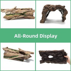 Jowgut Aquarium Resin Bark, 13.8″ L × 6.7″ W × 4″ H Snake Reptile Hide, Large…