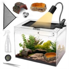 AZV Reptile Terrarium Starter Kit,8 Piece Small Reptile Tank with Escape-Proo…