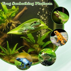 4 PCS Crested Gecko Hide Reptile Leaf Platform W/ Suction Cups for Turtle Tank