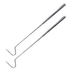 2Pcs Reusable Stainless Steel Snake Grabber Hooks for Safe Catching Silver