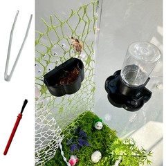 Jumping Spider Water Dispenser, Magnetic Hanging Feeder Dish with Cleaning Br…