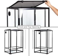 REPTI ZOO 24″ x 18″ x 36″ Reptile Tall Glass Terrarium Rainforest Habitat Double
