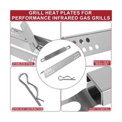 Gas Grill Replacement Kit with Emitter Plates and Cooking Grates