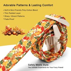 Fall Dog Collar Cute Autumn Leaves Puppy Collar – Light Comfortable Adjustabl…