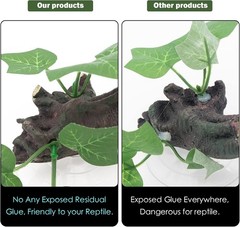 Durable Resin Reptile Corner Decoration with Suction Cups for Climbing Fun