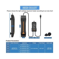 hygger Aquarium Heater 300W 500W 800W 1000W 1200W, Large Adjustable Fish Tank…