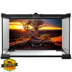 Desert Reptile Habitat Background 36x18in Dead Tree Sunset