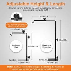 Reptile Lamp Stand, Adjustable 15″-36″ Floor Light Holder Stand Metal Bracket fo