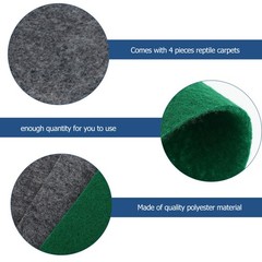 4Pcs Polyester Fabric Reptile Carpet Dark Green Comfortable Terrarium Liner