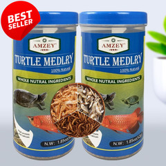 2 Pack Aquatic Turtle Food Medley Mealworms Shrimp Fish High Protein 3.7 oz – US