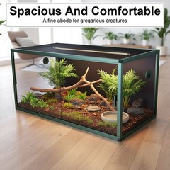 Reptile Enclosure 120 Gallon Large Reptile Terrarium Habitat Tank, 48″x24″x24″