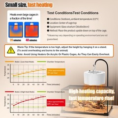 200W Reptile Heat Mats Space Heater, Adjustable Temperature Reptile Heating H…