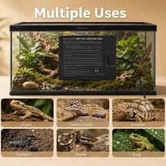 Aiicioo Reptile Heating Pad – Hermit Crab Heater Heat Mat for Reptiles Snake …