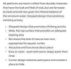 Used Zilla Turtle Ramp Reptile Basking Platform Tank Water Aquatic Frogs Stone