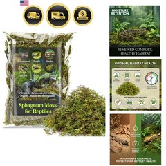 Reptile Moss Substrate for Humidity Hiding Nesting Bedding 5oz