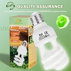 15W Tropical UVB 5.0 Reptile Light Compact Fluorescent Lamp With UV Sensor