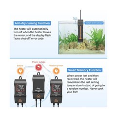 hygger Aquarium Heater 300W 500W 800W 1000W 1200W, Large Adjustable Fish Tank…