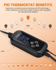 450W Reptile Thermostat Controller – PID Dimming Thermostat Control with Day/…