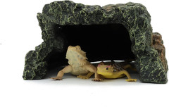 JIHAQUA Reptile Rock Hide Cave, Aquarium Habitat Decor Rock Tortoise Hideout for