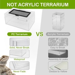 Reptile Terrarium Amphibian Tank Spider Cages Snake Cage 7×11.8×5.9inch Suitable
