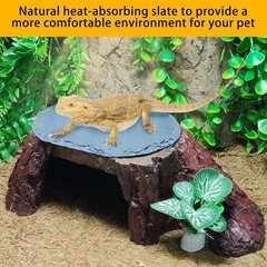 Eco-Friendly Reptile Hide Cave & Basking Rock for Lizards and Snakes – 11x7x3.5”