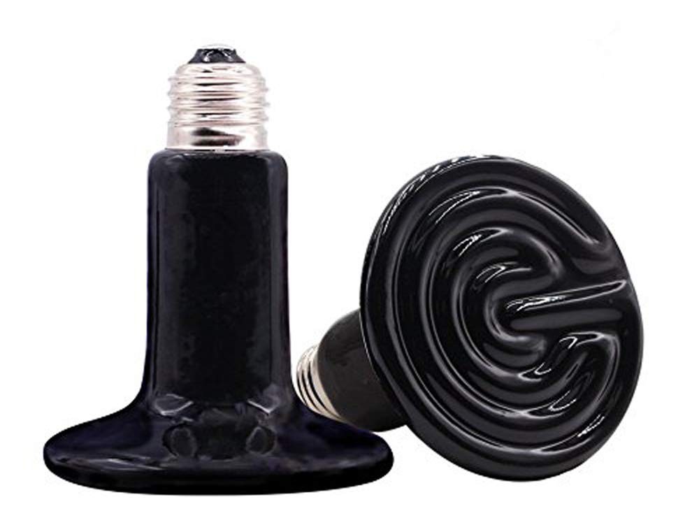 2 Pack 150W Ceramic Heat Emitter Reptile Heat Bulbs for Amphibian Chicken Dog