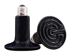 2 Pack 150W Ceramic Heat Emitter Reptile Heat Bulbs for Amphibian Chicken Dog