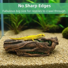 Jowgut Aquarium Resin Bark, 13.8″ L × 6.7″ W × 4″ H Snake Reptile Hide, Large…