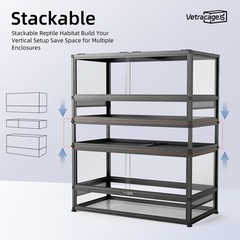 50 Gallon Glass Reptile Terrarium 36x18x18 Aluminum Frame Enclosure Snake Gecko