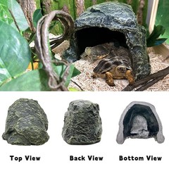 BNOSDM Reptile Hideout,Tortoise Hide Cave,Resin Rock,Bearded Dragon Hideaway,Tur